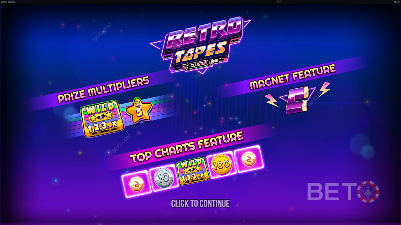 Caracteristici bonus explicate în Retro Tapes Cluster Link de Push Gaming