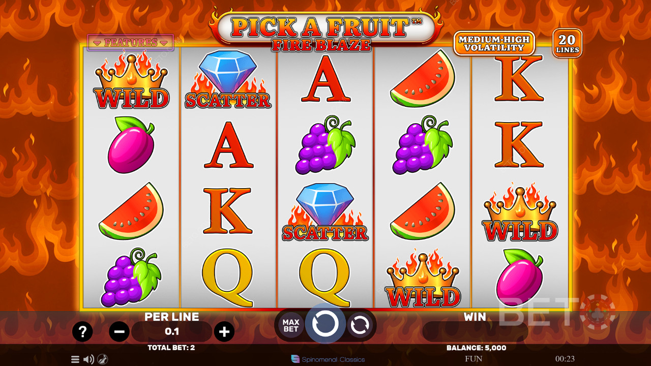 Pick A Fruit Fire Blaze Recenzie de la BETO Slots