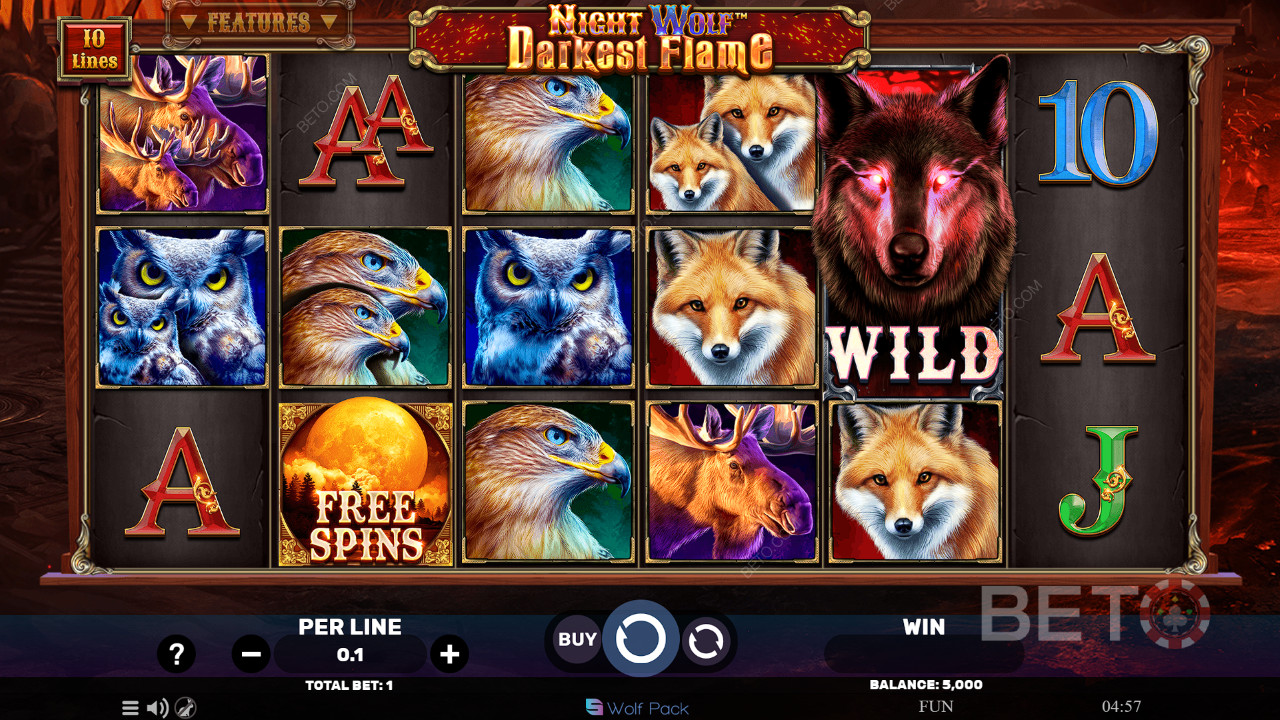Night Wolf Darkest Flame Review by BETO Slots