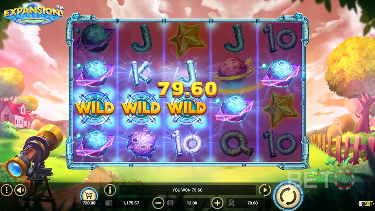 Simbolurile wild creează câștiguri ușoare în jocul ca la aparate online Expansion!