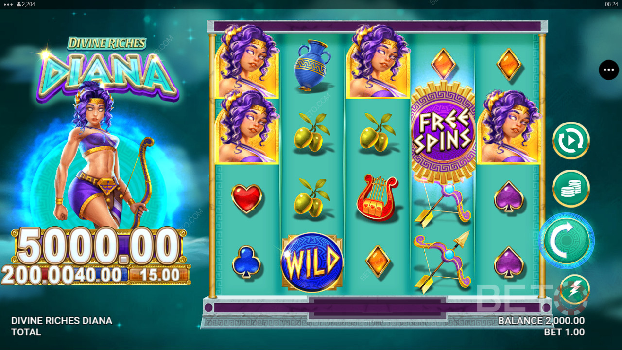 Divine Riches Diana Review by BETO Slots