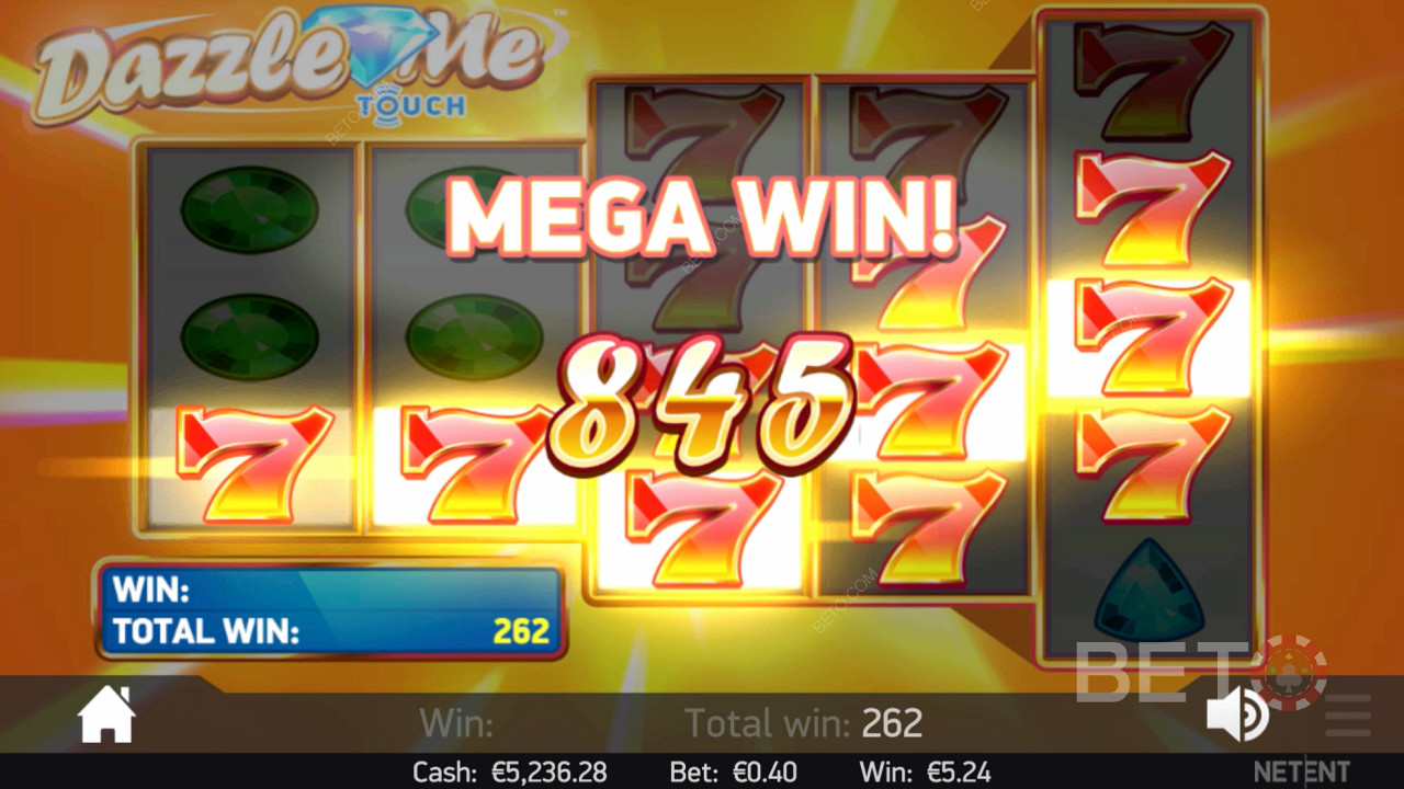 Mega Câștig în Dazzle Me Online Slot