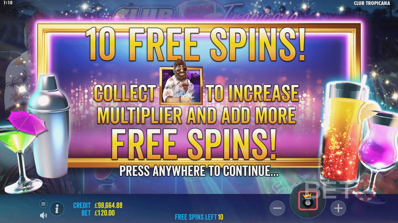 Câștigul maxim poate fi câștigat la Free Spins.