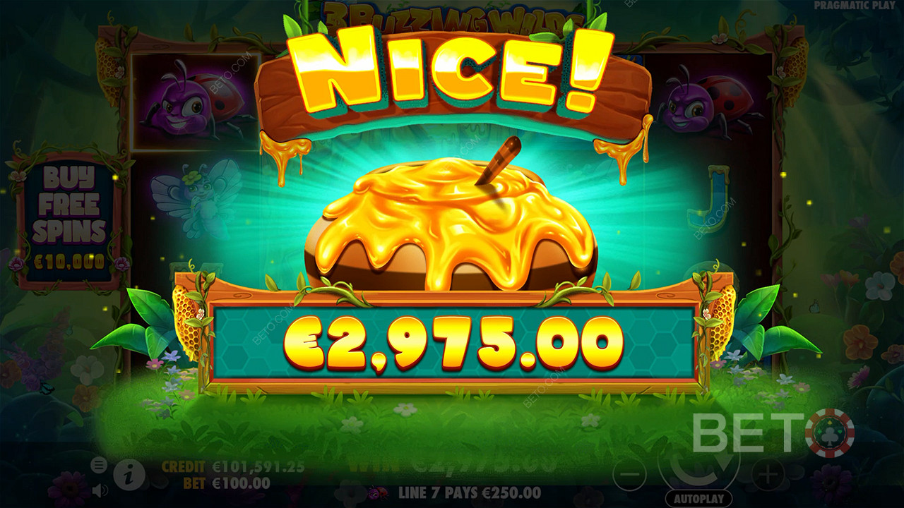 Câștigă 5.000x pariul tău în jocul de păcănele 3 Buzzing Wilds Online!