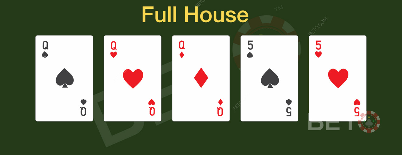 Full house este o mână de poker bună în pokerul online