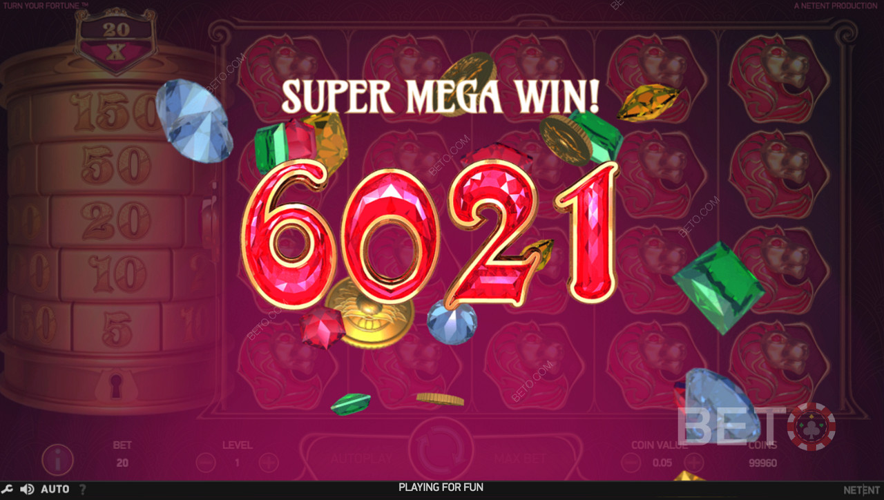 Atingerea Super Mega Win în Turn Your Fortune