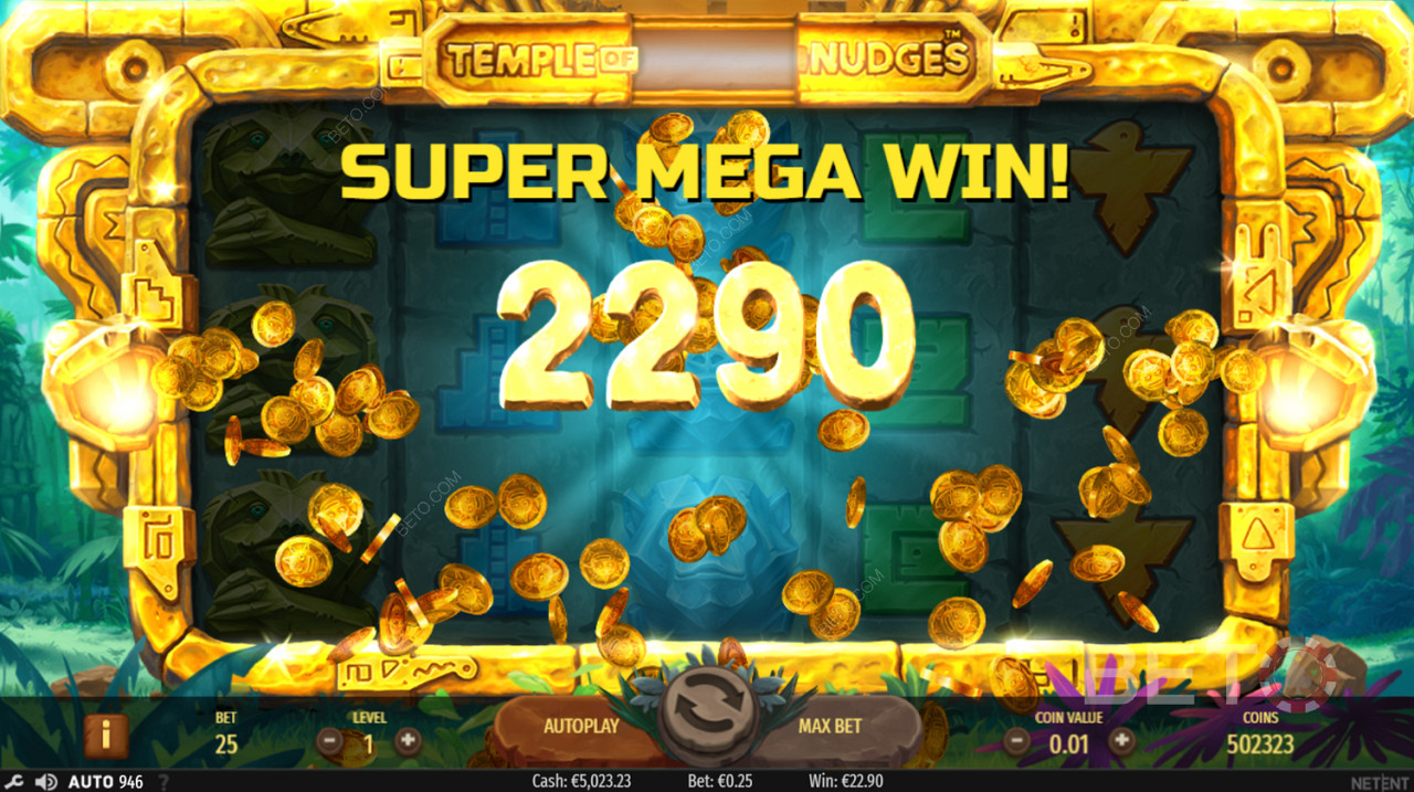 Super Mega Win în Temple of Nudges