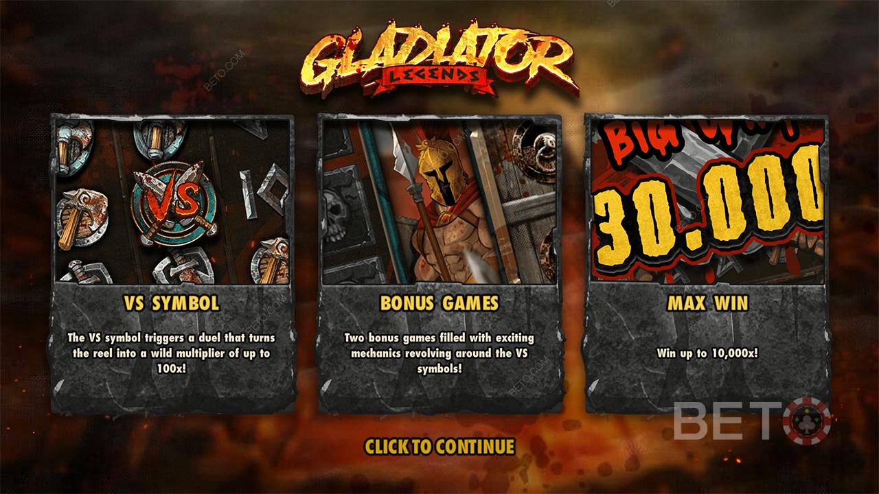 Câștigă până la 10.000x miza ta în jocul de aparate Gladiator Legends