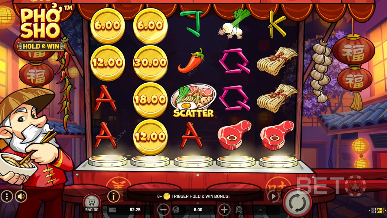 Caracteristicile bonus explicate în Pho Sho de Betsoft
