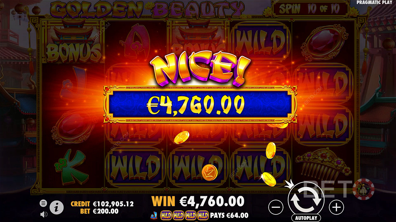 Câștigă 210x pariul tău în slotul online Golden Beauty!