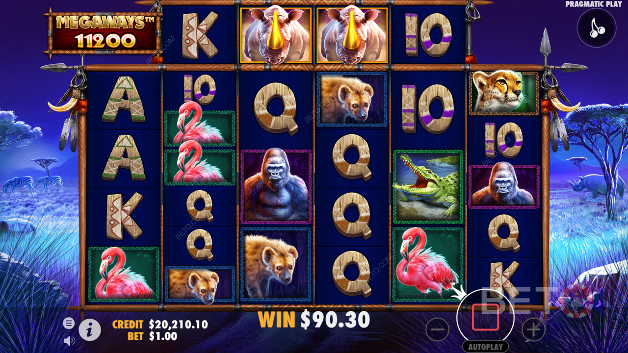 Jocul bonus Great Rhino oferă un RTP corect pentru începători la Megaways slots