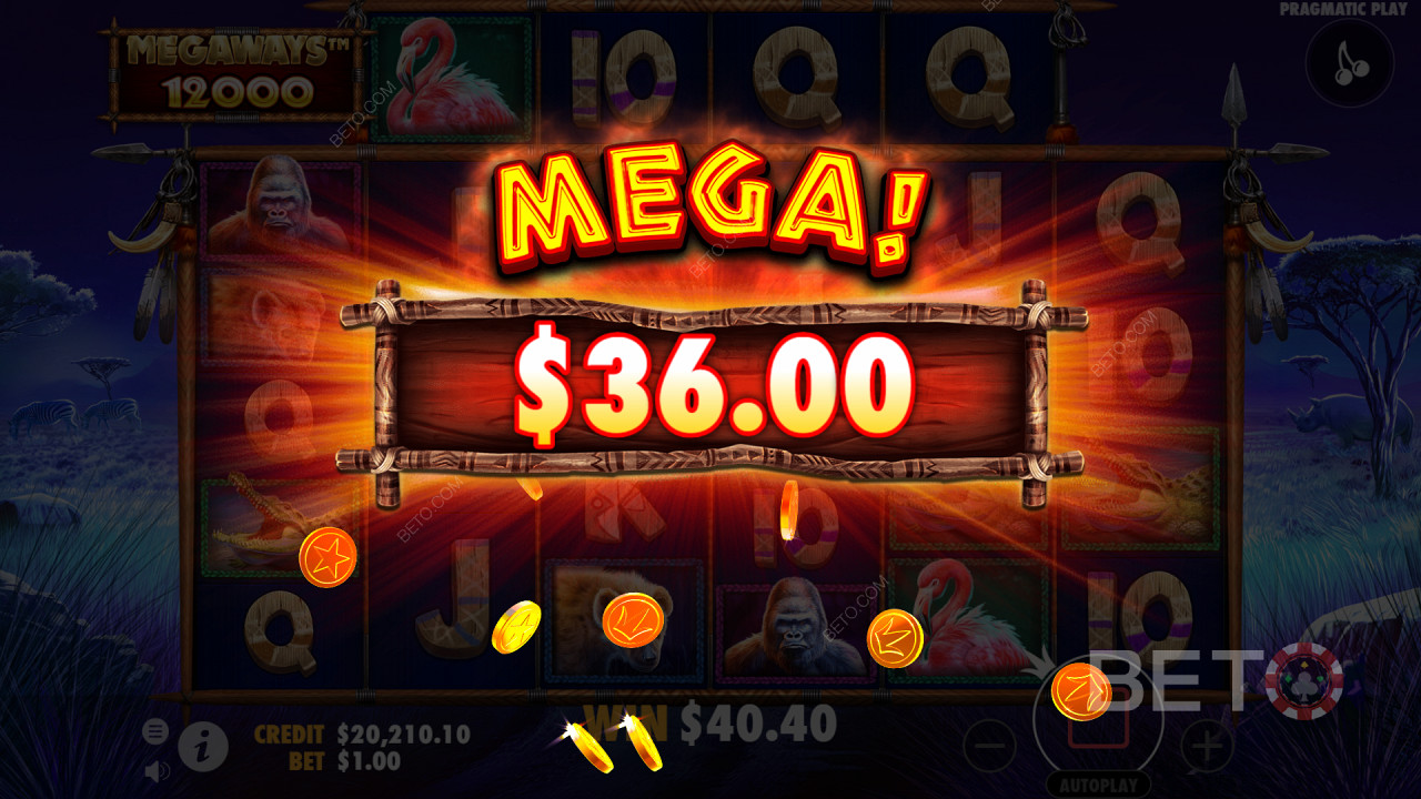 Mega Câștig în Great Rhino Megaways Video Slot