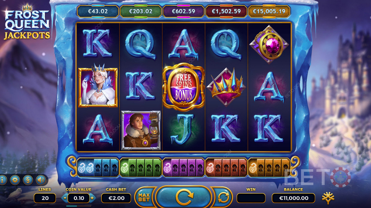 Frost Queen Jackpots slot cu o mulțime de caracteristici bonus și 5 jackpoturi!