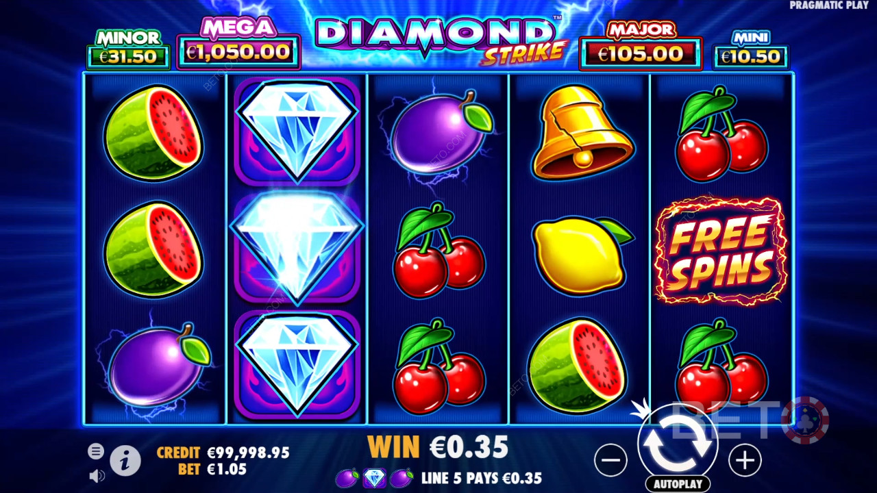 Funcțiile bonus explicate în Diamond Strike de Pragmatic Play