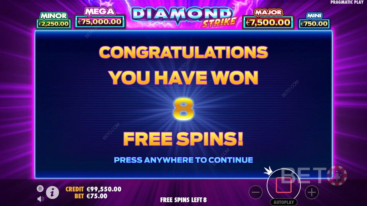 Câștigă 1.000x pariul tău în aparatul de păcănele Diamond Strike!