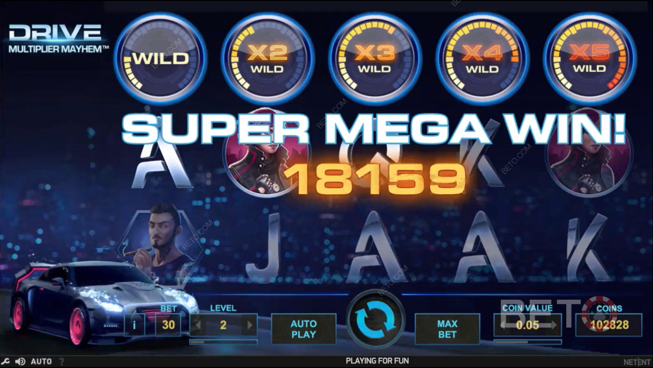Funcțiile bonus precum Multiplier Wild îți oferă șansa de a obține SUPER MEGA WIN.