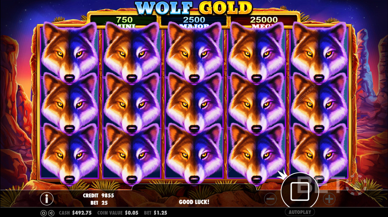 Wolf Gold Simbolul Scatter declanșează runda Free Spin