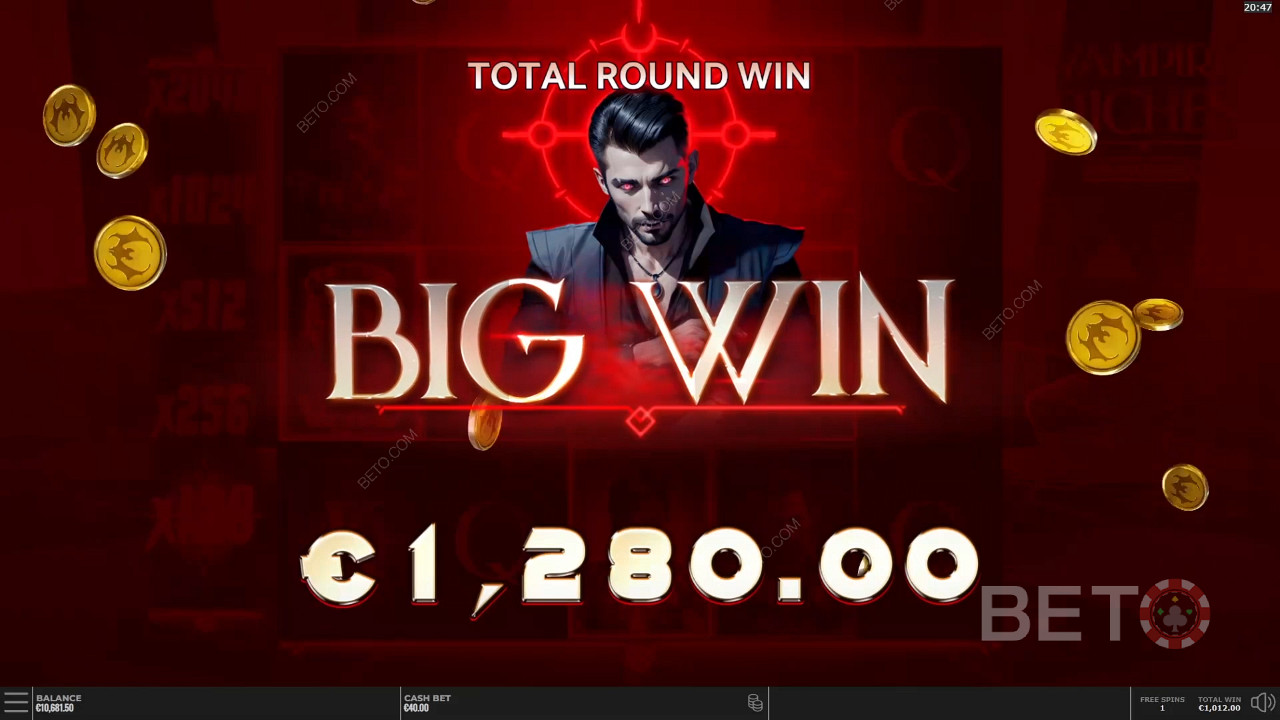 Câștigă 25.000x pariul tău în Vampire Riches DoubleMax Video Slot!