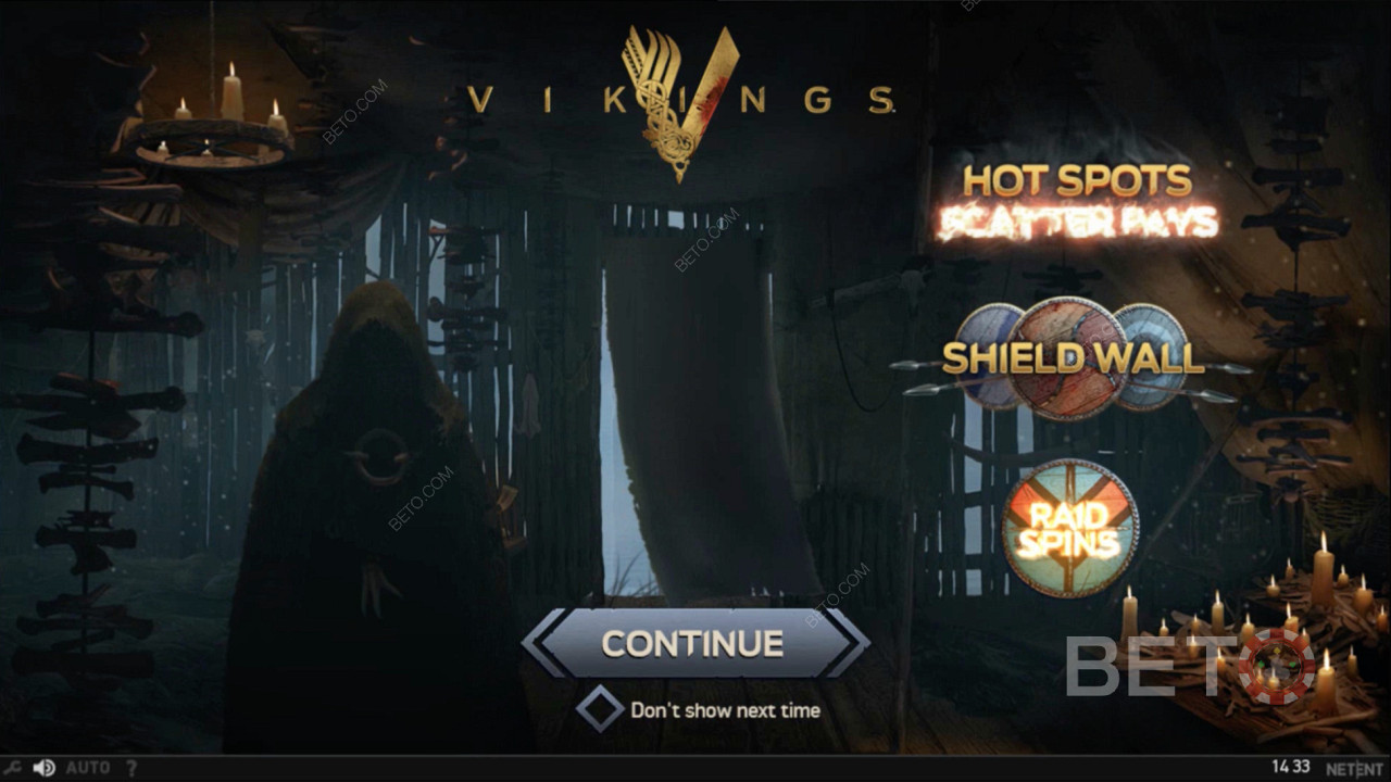 Ecranul de start al slotului online Vikings