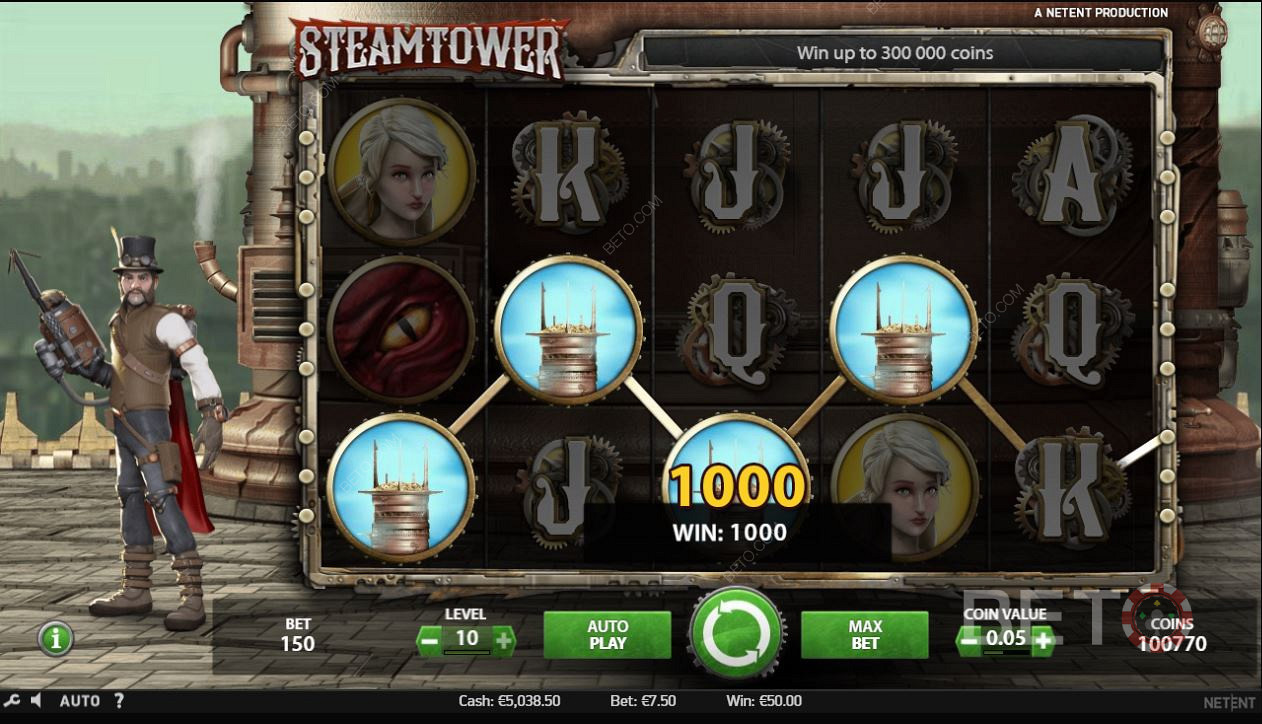 Simboluri de potrivire în jocul ca la aparate Steam Tower