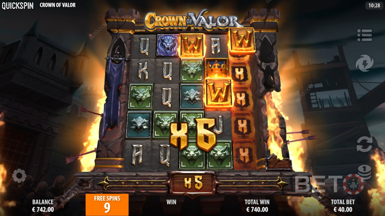 Funcțiile bonus explicate în Crown of Valor de Quickspin