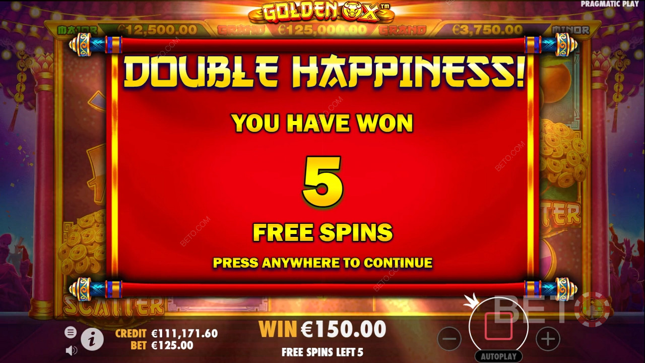 Funcțiile bonus explicate în Golden Ox de Pragmatic Play