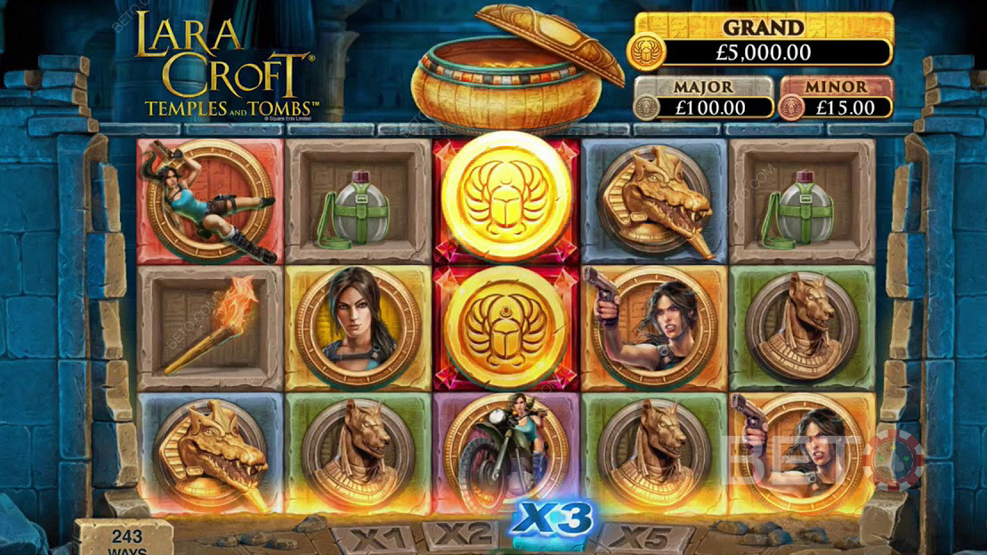 Aterizarea de monede de aur speciale în Lara Croft Temples and Tombs