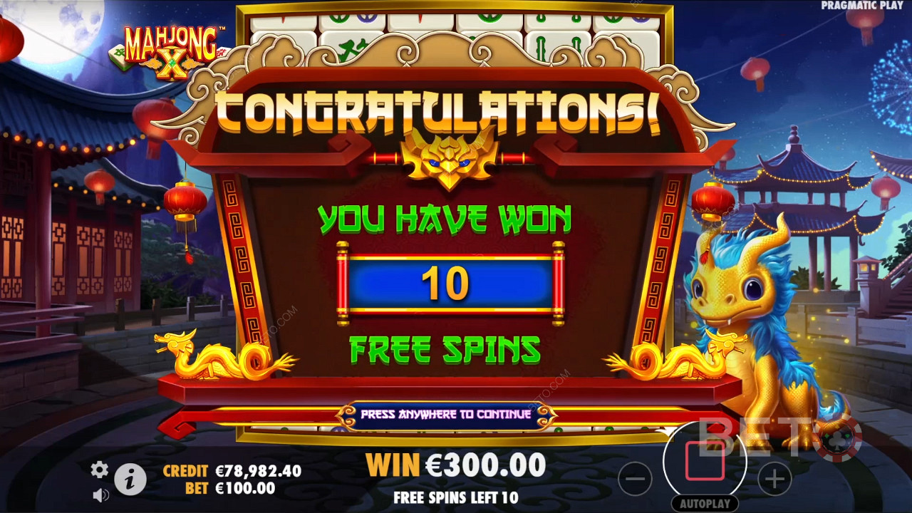 Câștigă 21,175x pariul tău în aparatul de joc Mahjong X Slot Machine!
