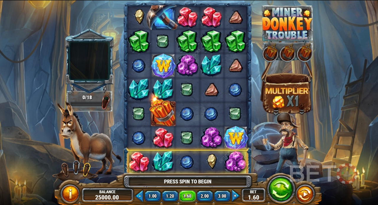 Miner Donkey Trouble - Mergeți la minerit pentru comori și pietre prețioase colorate