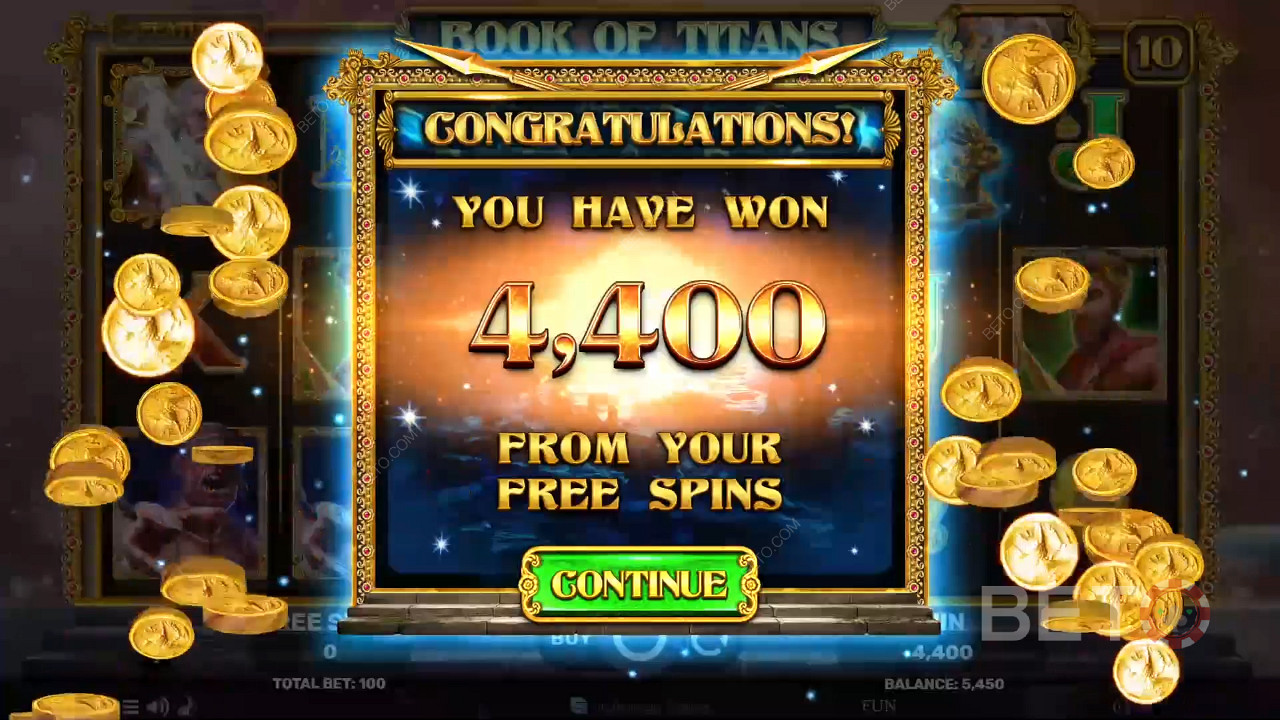 Câștigă 1000 Pariul tău în Book of Titans Slot Online!