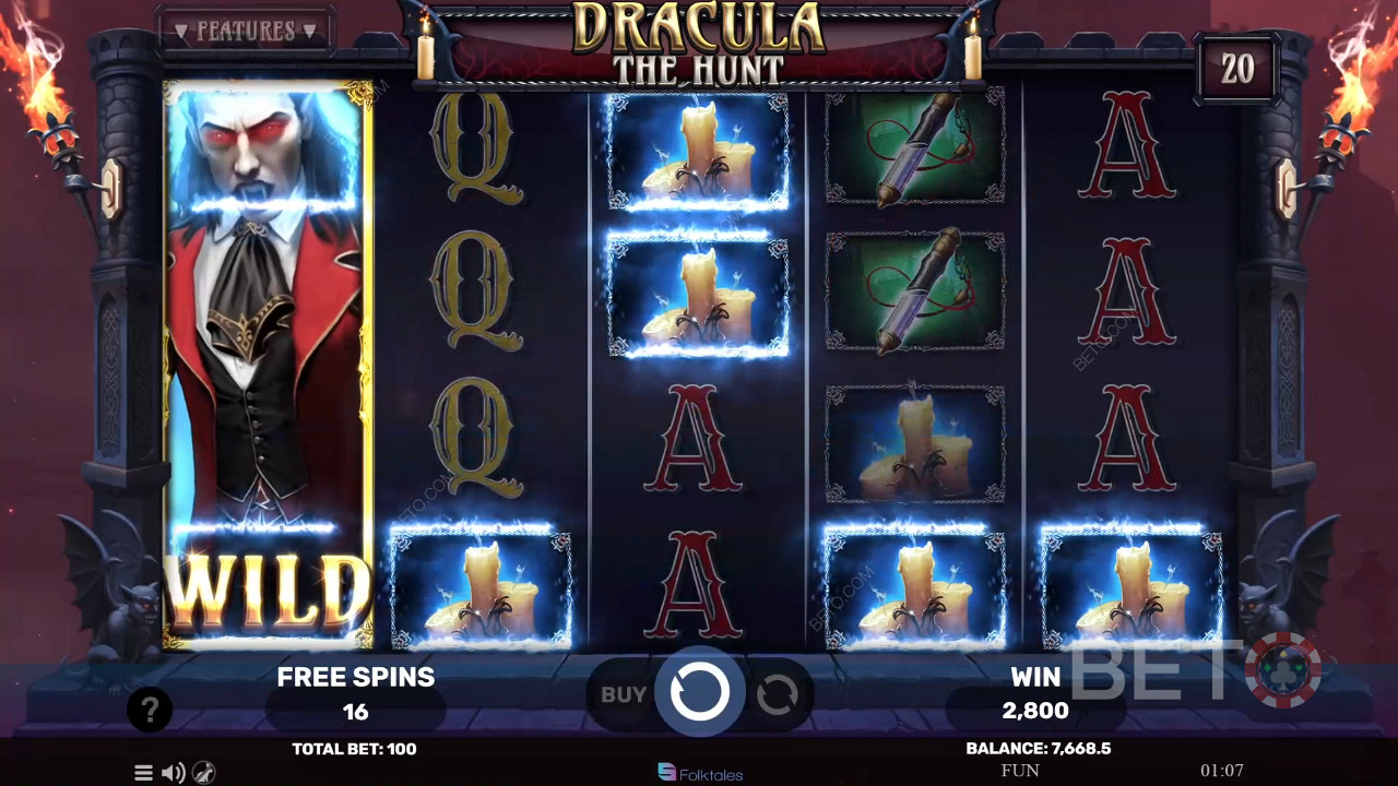 Caracteristicile bonus explicate în Dracula The Hunt de Spinomenal