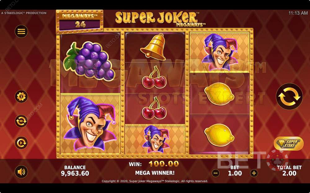 Structura unică a sloturilor de Super Joker Megaways