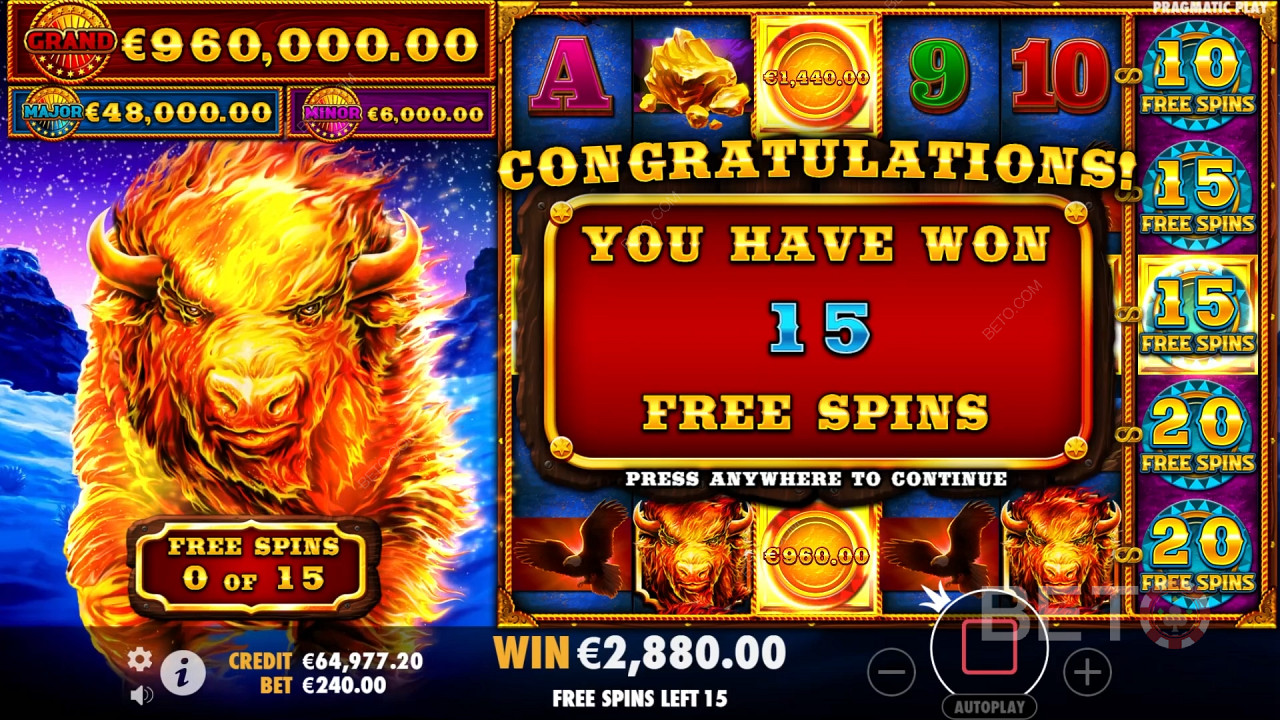 Câștigă 4.275x pariul tău în jocul video slot Fire Stampede!