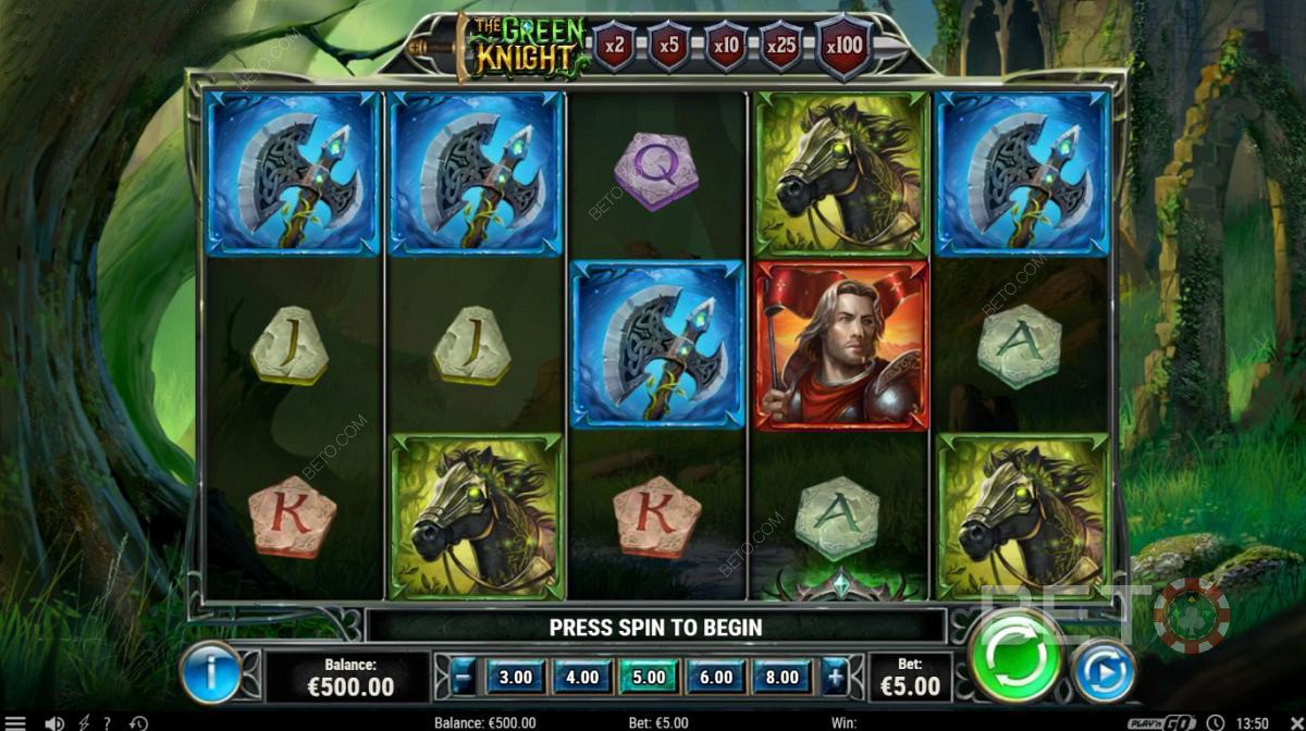 Diferite simboluri cu câștiguri mari în jocul de aparate The Green Knight
