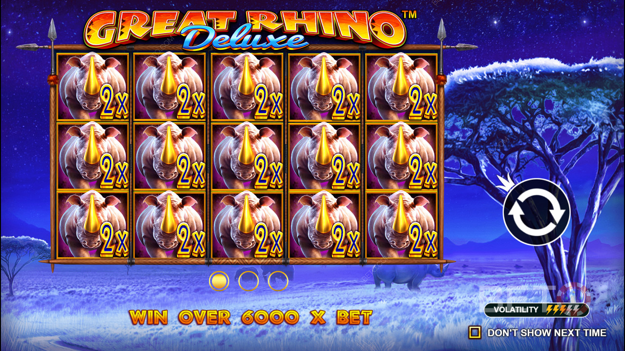 Câștigă 6,242x pariul tău în slotul Great Rhino Deluxe!