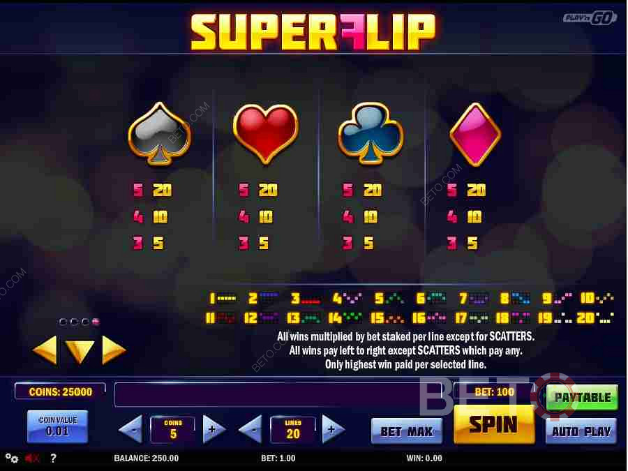 Super Flip Simbolurile sloturilor online plătește