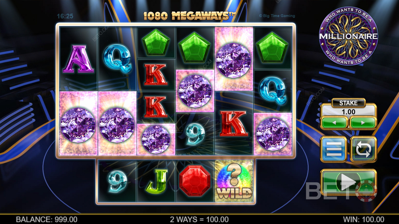 Funcția de rotiri gratuite este singurul bonus din Who Wants to Be a Millionaire Megaways.