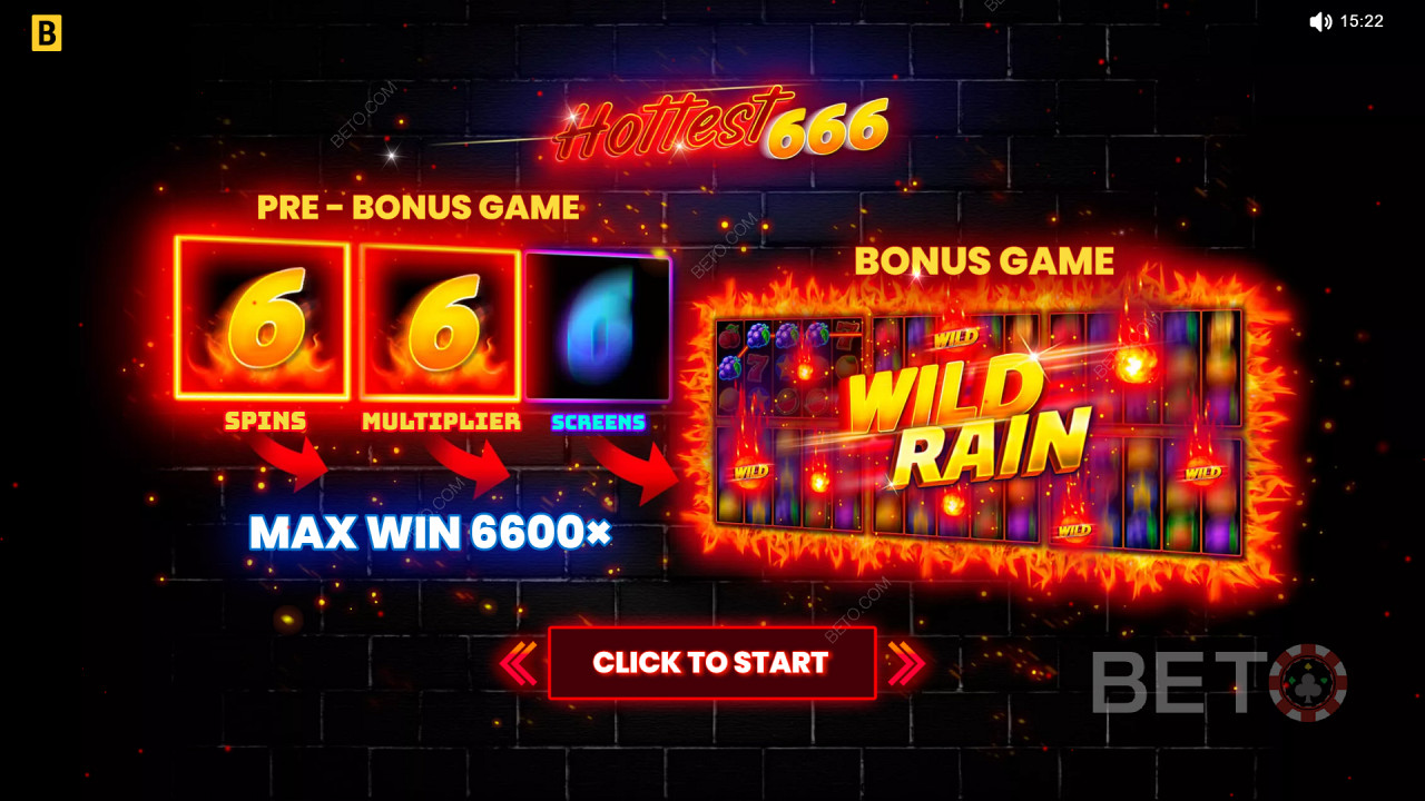 Caracteristici bonus explicate în Hottest 666 de BGAMING