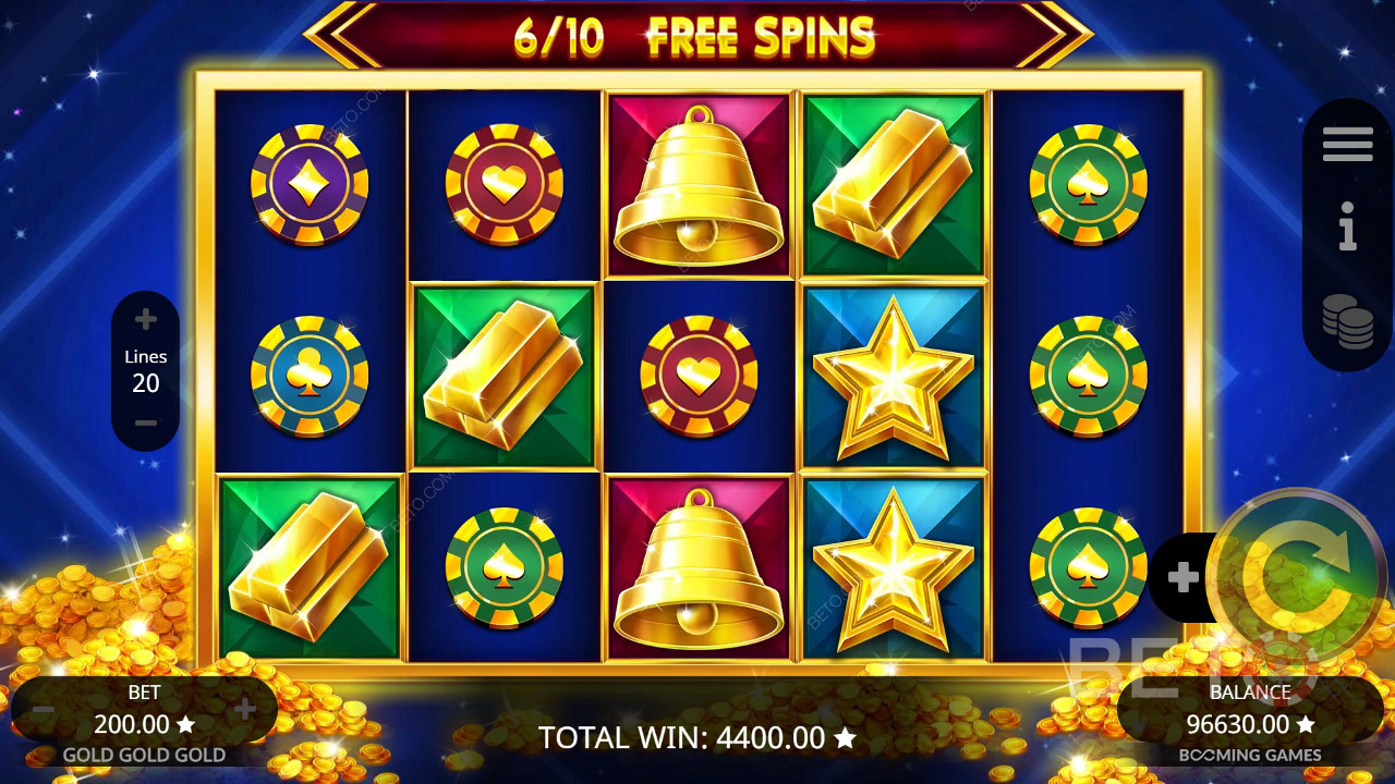 Funcțiile bonus explicate în Gold Gold Gold de Booming Games