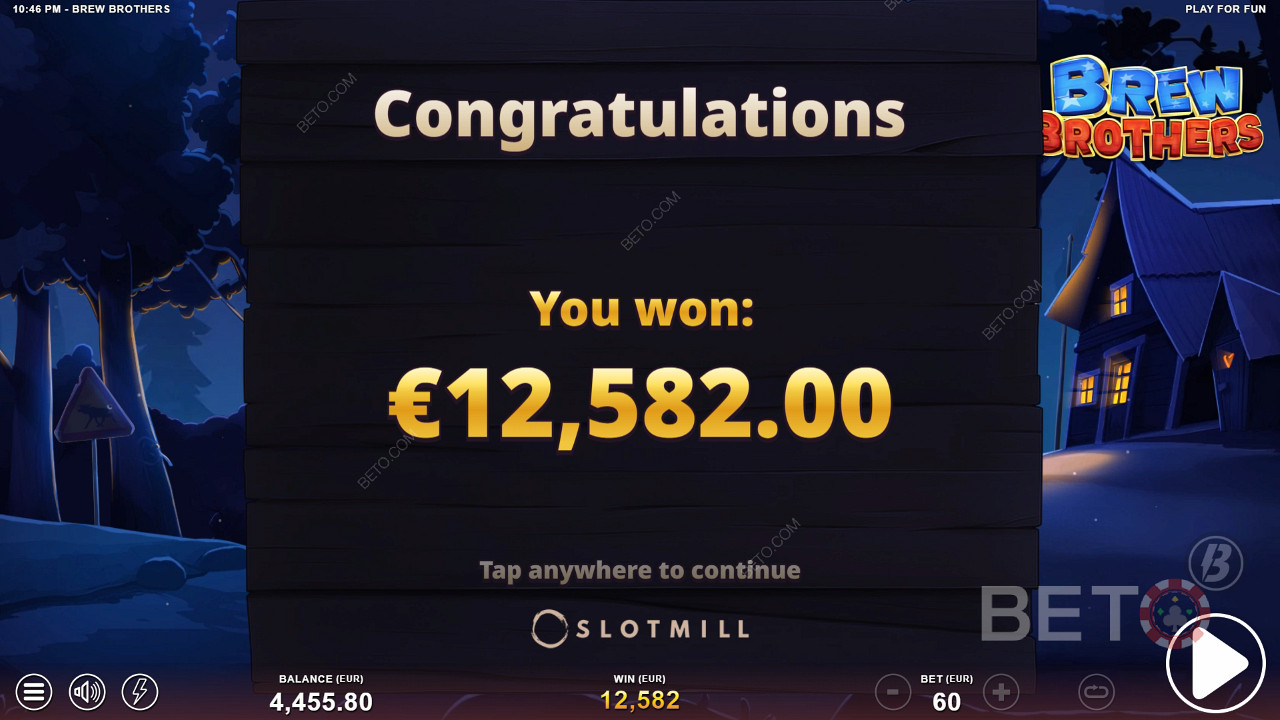 Câștigă 12.000x pariul tău în jocul ca la aparate online Brew Brothers!