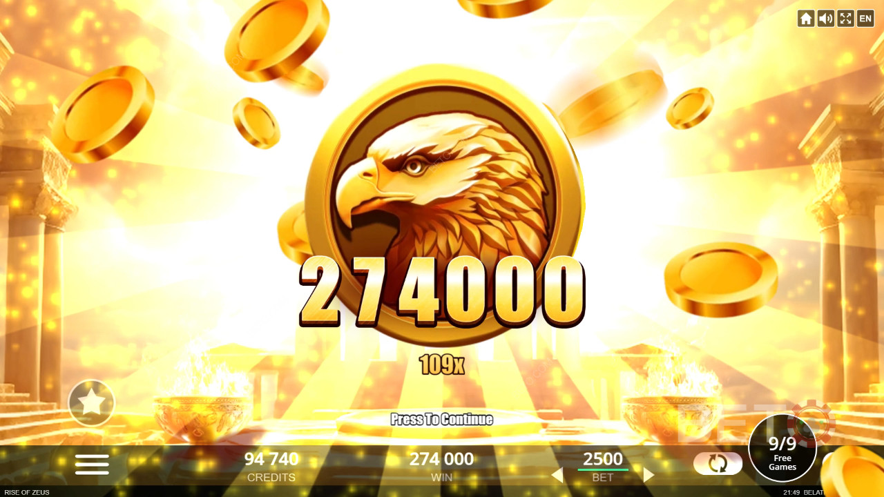 Câștigă 10.000x pariul tău în Rise of Zeus Slot Online!