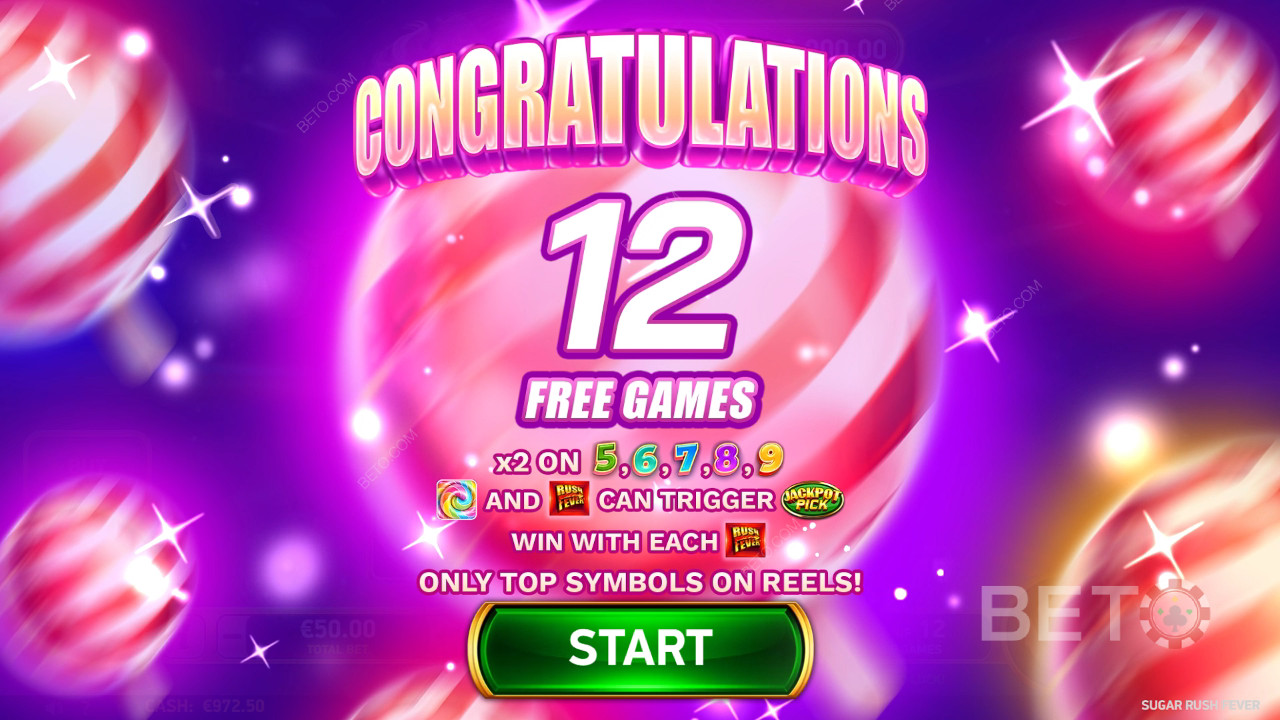 Câștigă 4,544x pariul tău în jocul ca la aparate Sugar Rush Fever!