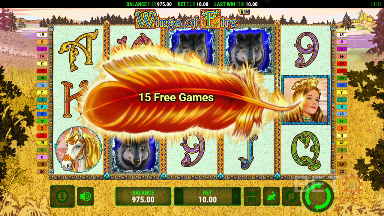 Funcțiile bonus explicate în Wings of Fire de Greentube
