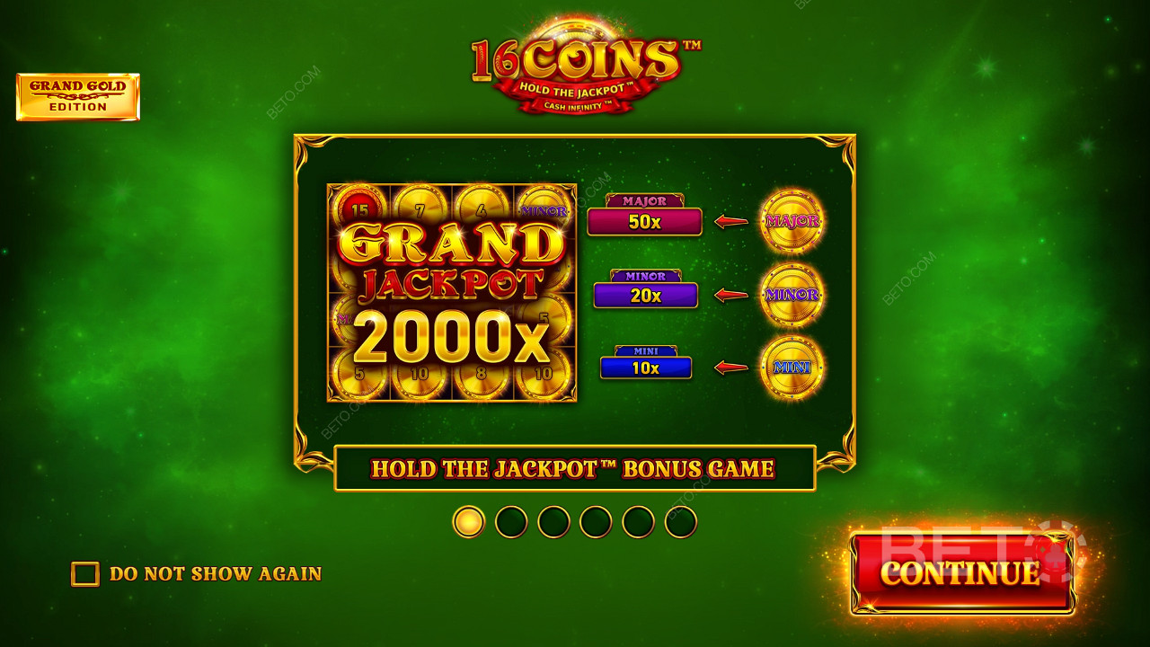 Câștigă 2.000x pariul tău în 16 Coins Grand Gold Edition Slot Online!