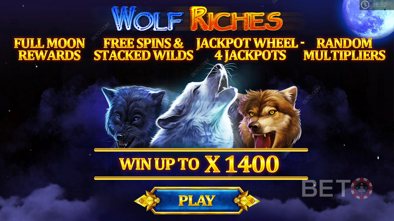 Învârtiri gratuite, multiplicatori, jackpoturi și Stacked Wilds în slotul Wolf Riches