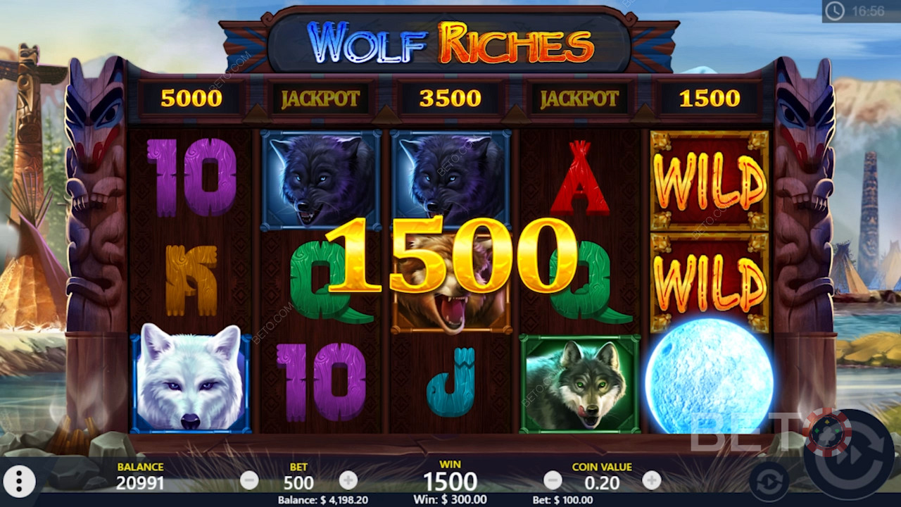 Bucurați-vă de câștiguri consistente în jocul de aparate Wolf Riches