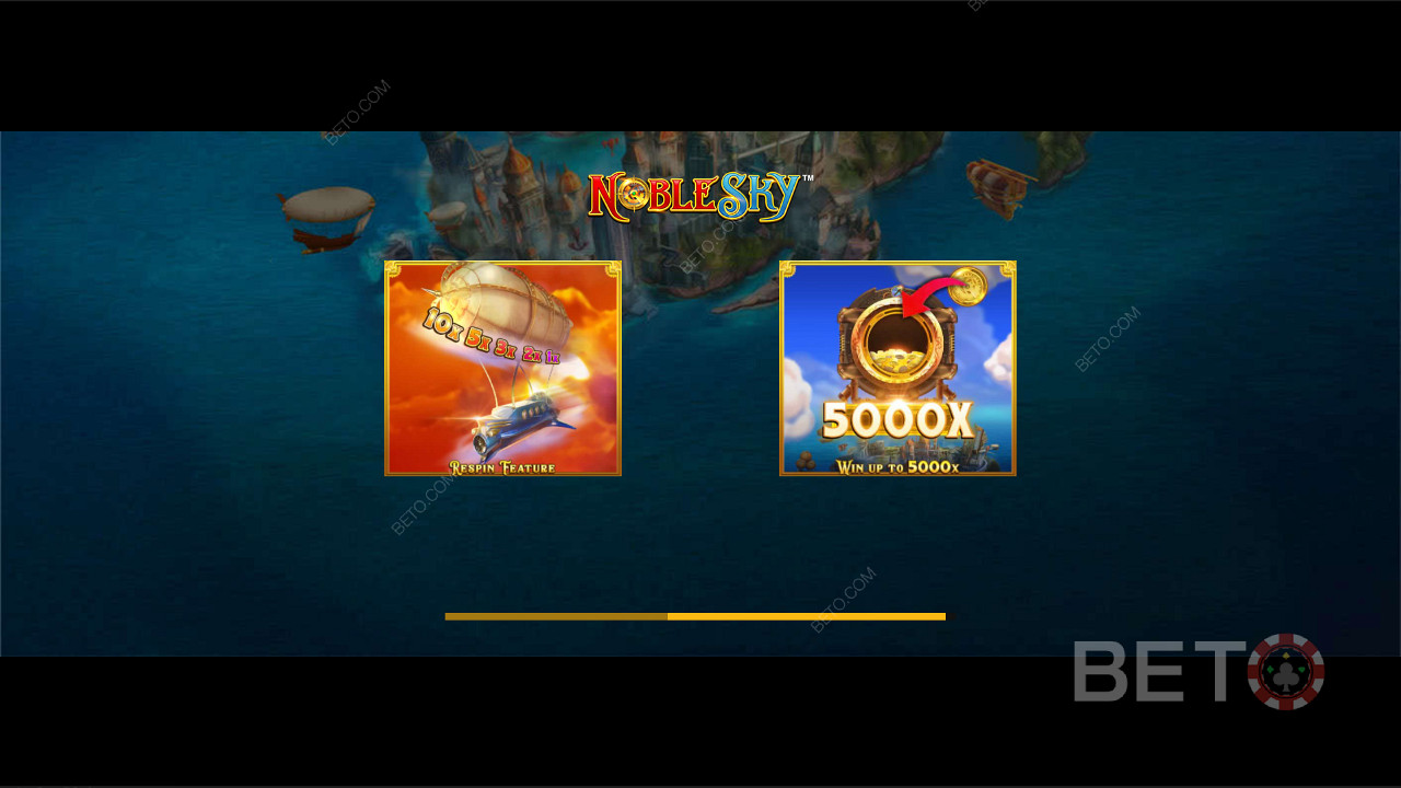 Obțineți un câștig maxim de 5.000x în jocul de aparate Noble Sky