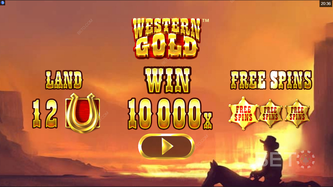 Ecranul de introducere a Western Gold