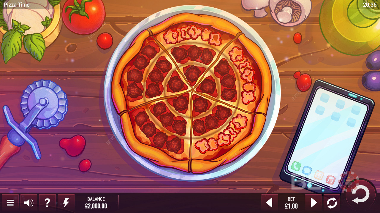 Grilă de joc circulară de Pizza Time