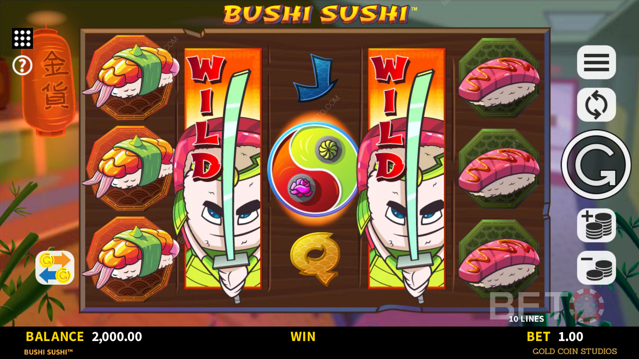 Expanding Wilds în jocul de aparate Bushi Sushi